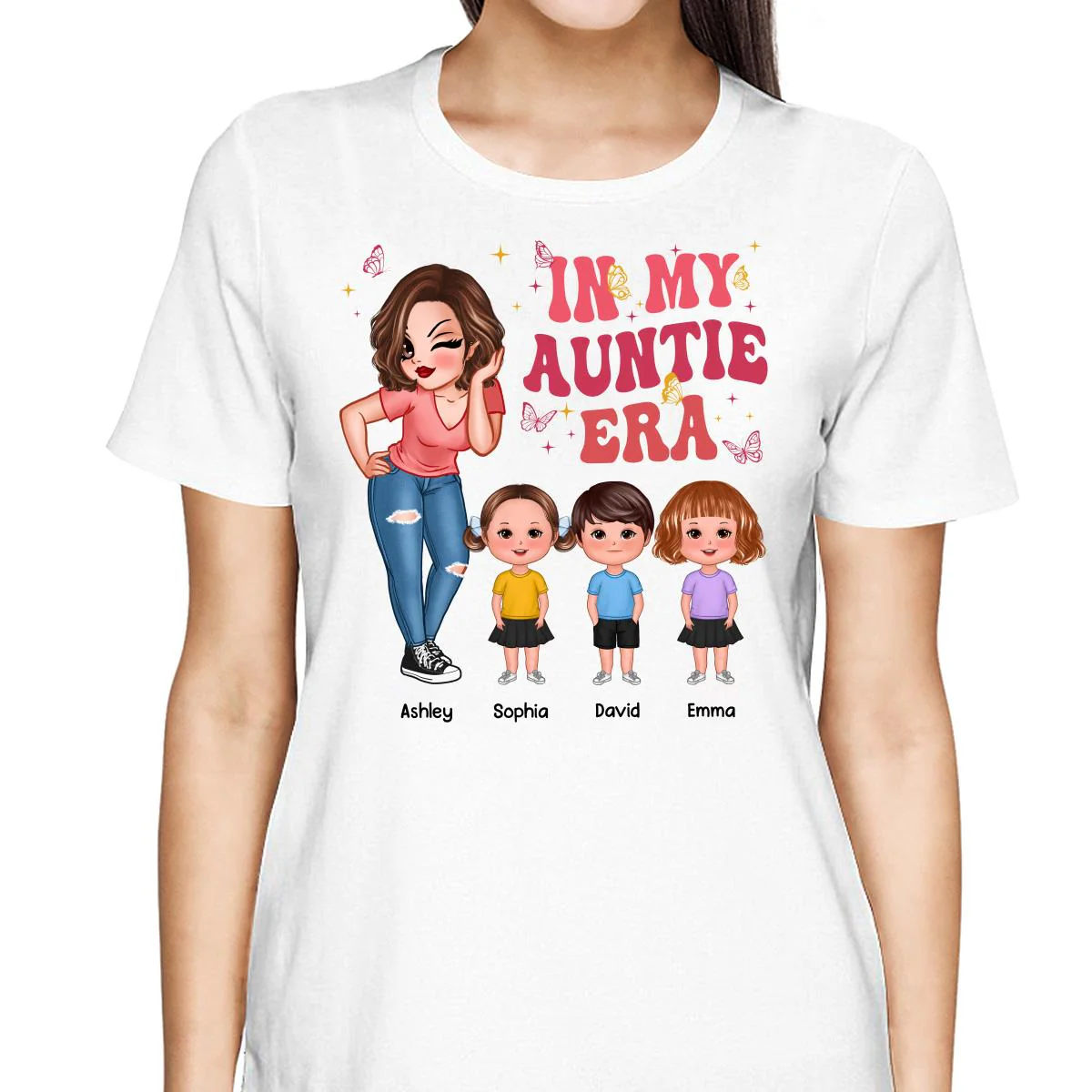 In My Auntie Era Pretty Woman With Cute Kids Personalized Shirt - Image 2