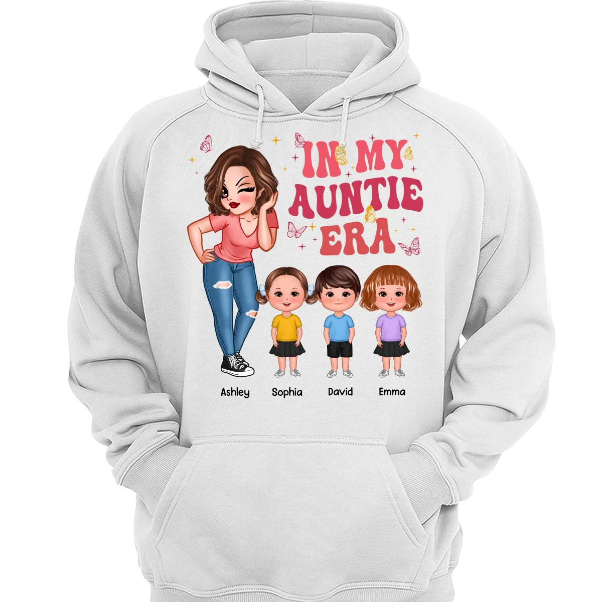 In My Auntie Era Pretty Woman With Cute Kids Personalized Shirt - Image 3