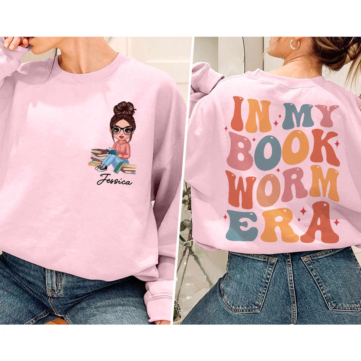 In My Bookworm Era Gift For Book Lover Reading Lover Personalized Double Sided Sweatshirt - Image 2