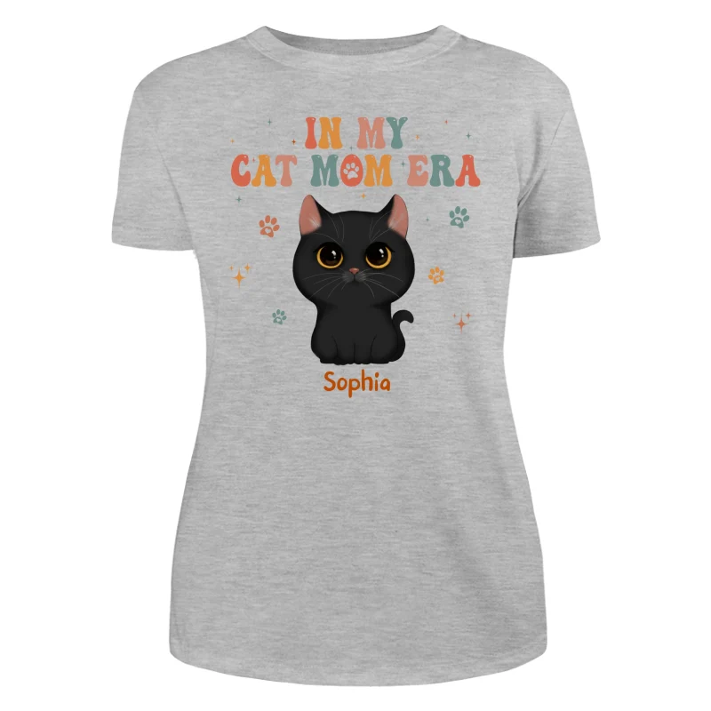 In My Cat Mom Era Cute Watercolor Cats Personalized Shirt - Image 10