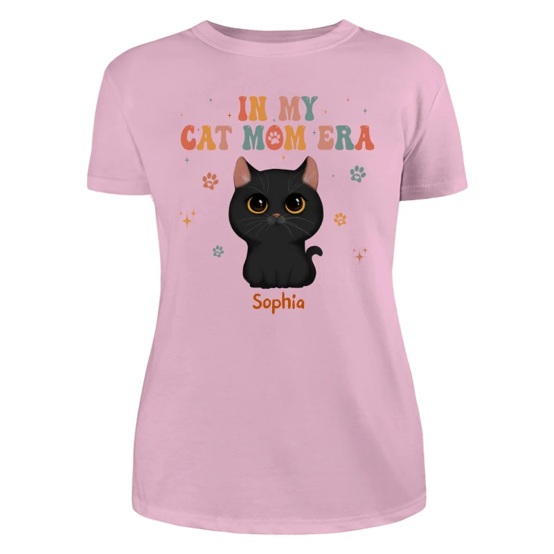 In My Cat Mom Era Cute Watercolor Cats Personalized Shirt - Image 11