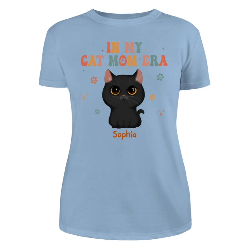 In My Cat Mom Era Cute Watercolor Cats Personalized Shirt - Image 12