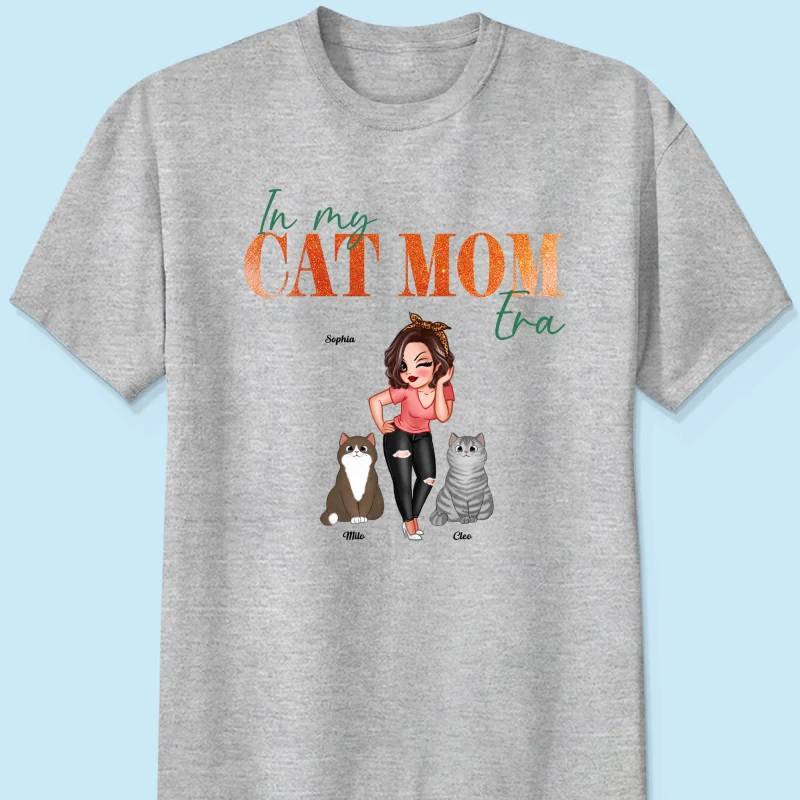 In My Cat Mom Era Pretty Woman & Fluffy Cats - Personalized Shirt - Image 9