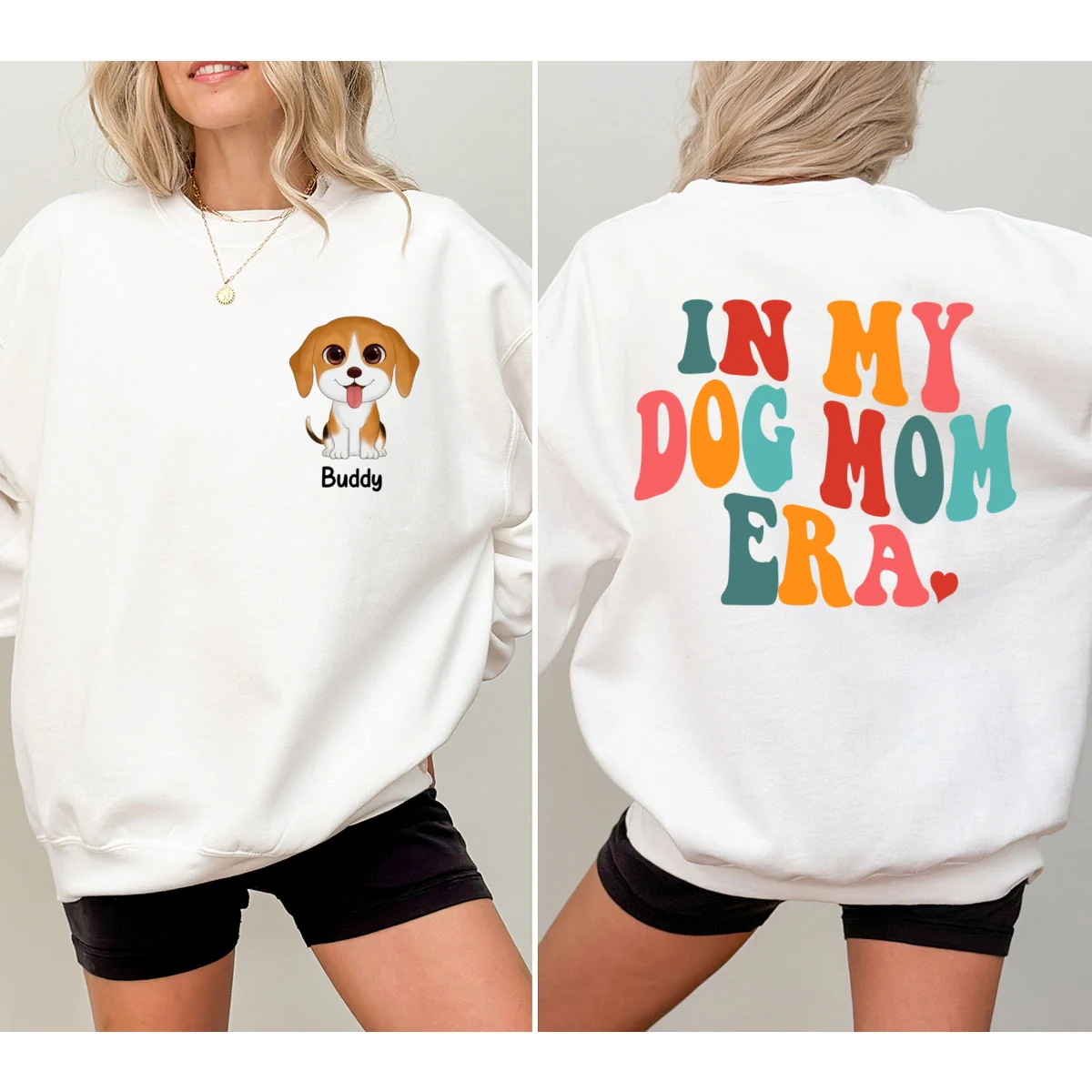 In My Dog Mom Era Cute Dogs Personalized Double Sided Sweatshirt - Image 11