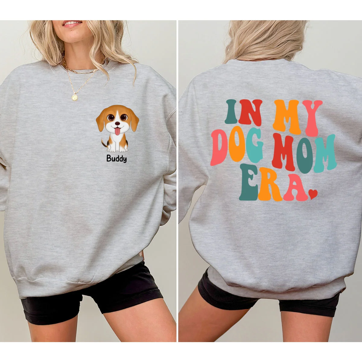 In My Dog Mom Era Cute Dogs Personalized Double Sided Sweatshirt - Image 12