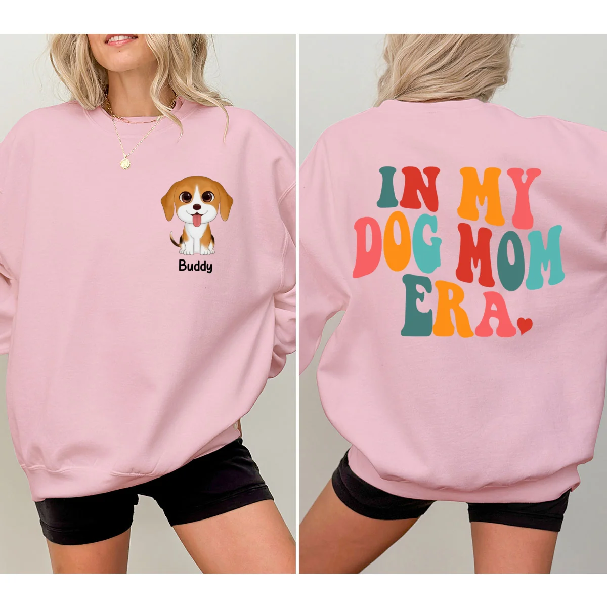 In My Dog Mom Era Cute Dogs Personalized Double Sided Sweatshirt - Image 13
