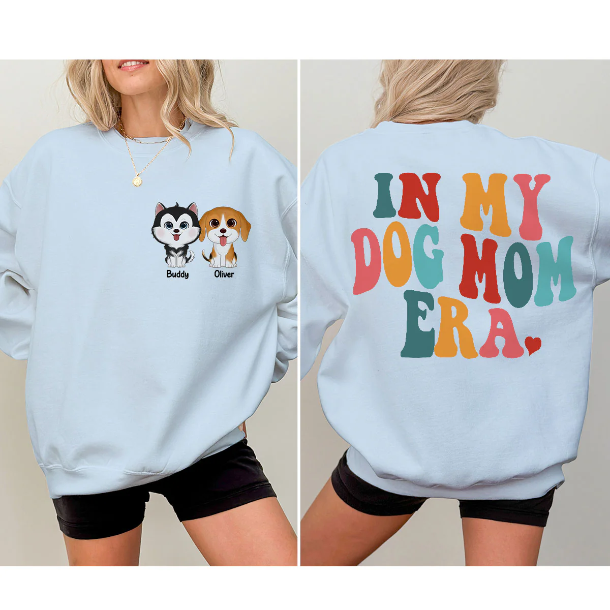 In My Dog Mom Era Cute Dogs Personalized Double Sided Sweatshirt - Image 8