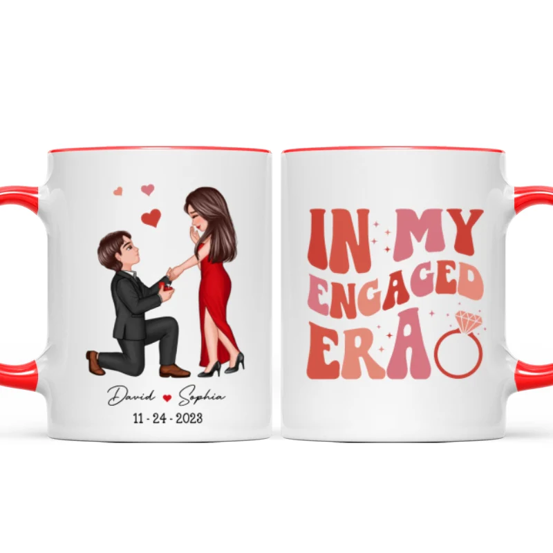 In My Engaged Era Couple Proposal Engagement Gift Future Bride Gift Ideas, Bridal Shower Gift for Her, Bride Mug Wedding Gift for Friend Newly Engaged Personalized Mug - Image 10