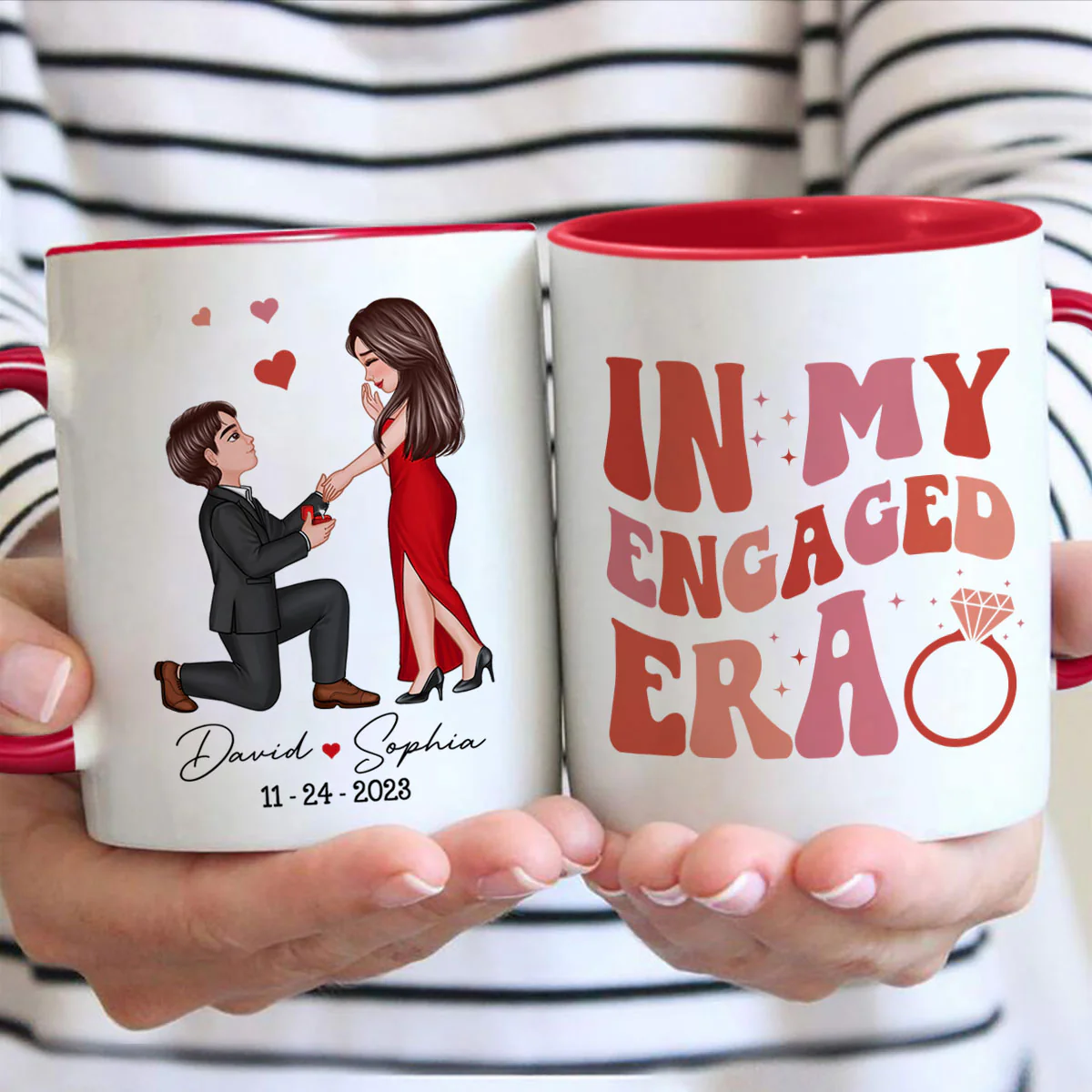 In My Engaged Era Couple Proposal Engagement Gift Future Bride Gift Ideas, Bridal Shower Gift for Her, Bride Mug Wedding Gift for Friend Newly Engaged Personalized Mug - Image 6