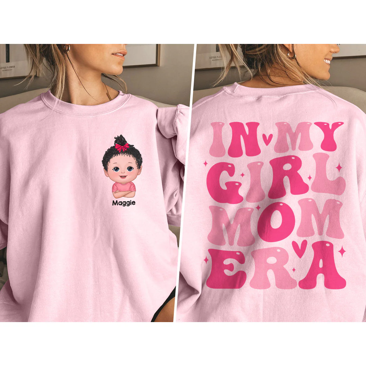 In My Mom Era Cute Kids Gift For Her Personalized Double Sided Sweatshirt - Image 5