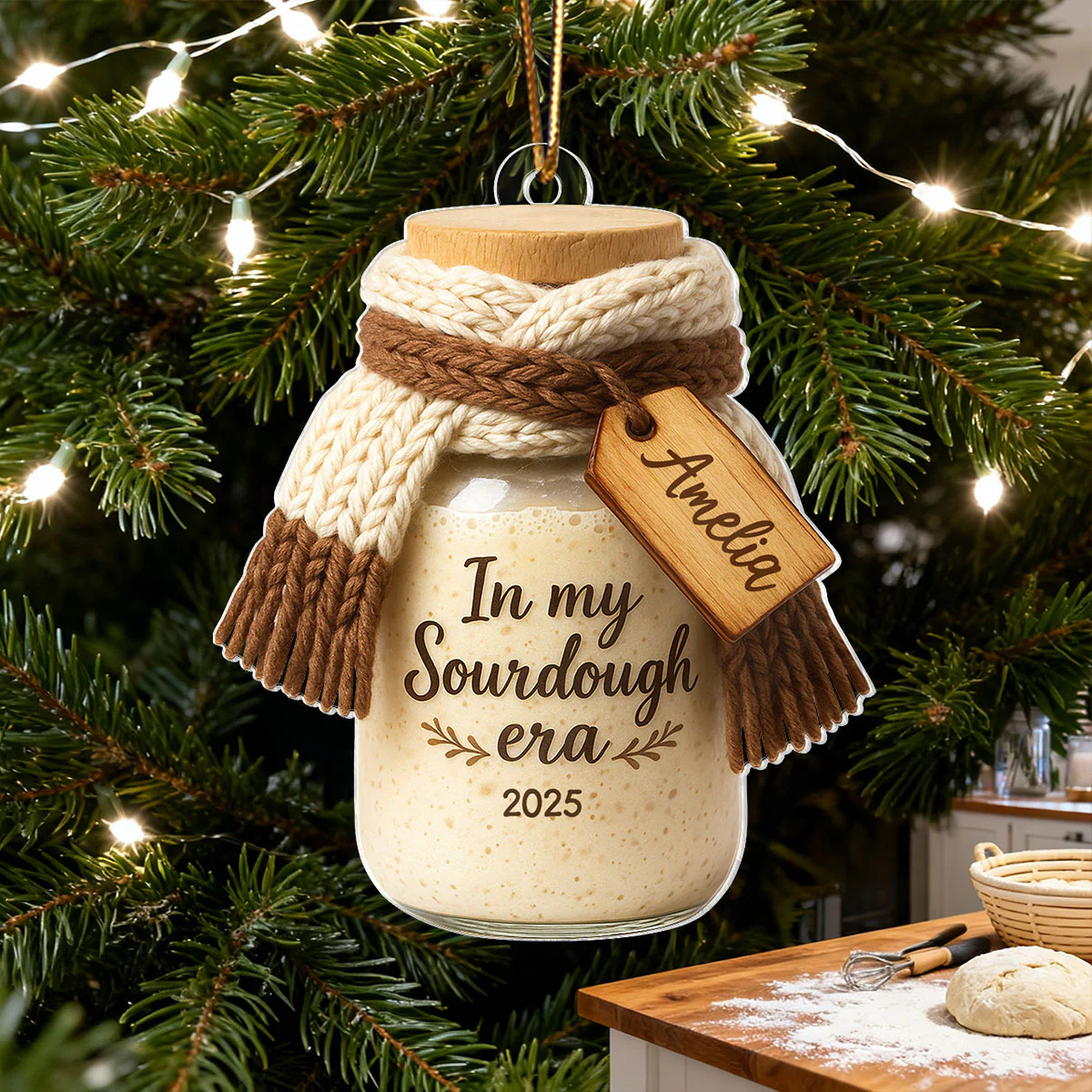 In My Sourdough Era - Personalized Acrylic Ornament - Christmas Gift for Bakers & Bread Lovers - Image 3