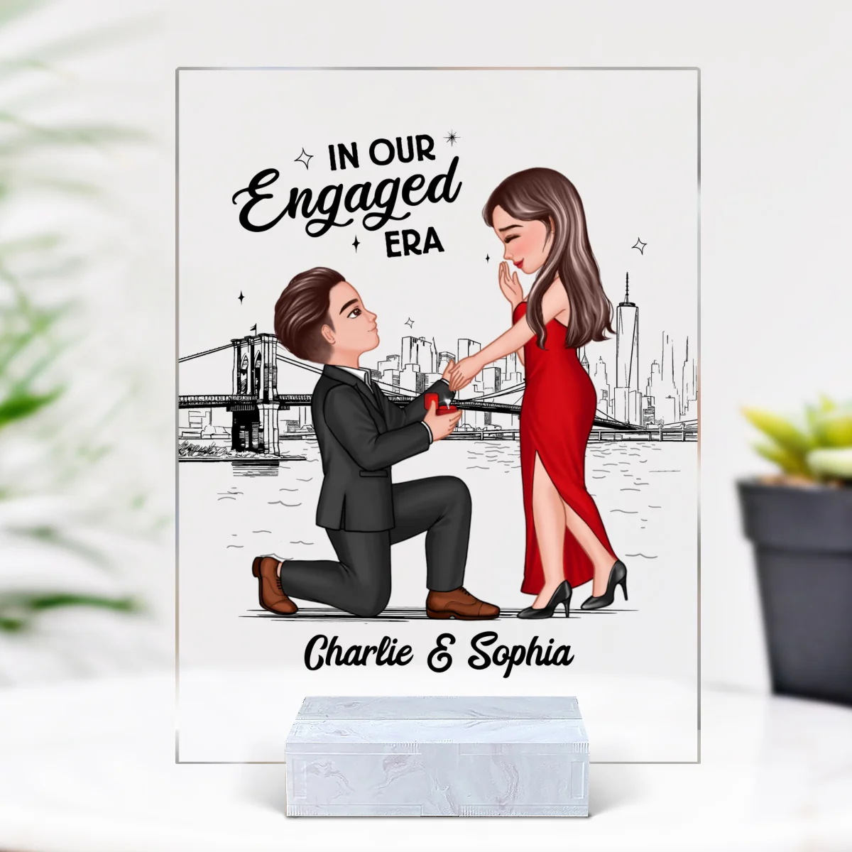 In Our Engaged Era Engagement Gift Personalized Acrylic Plaque - Image 5