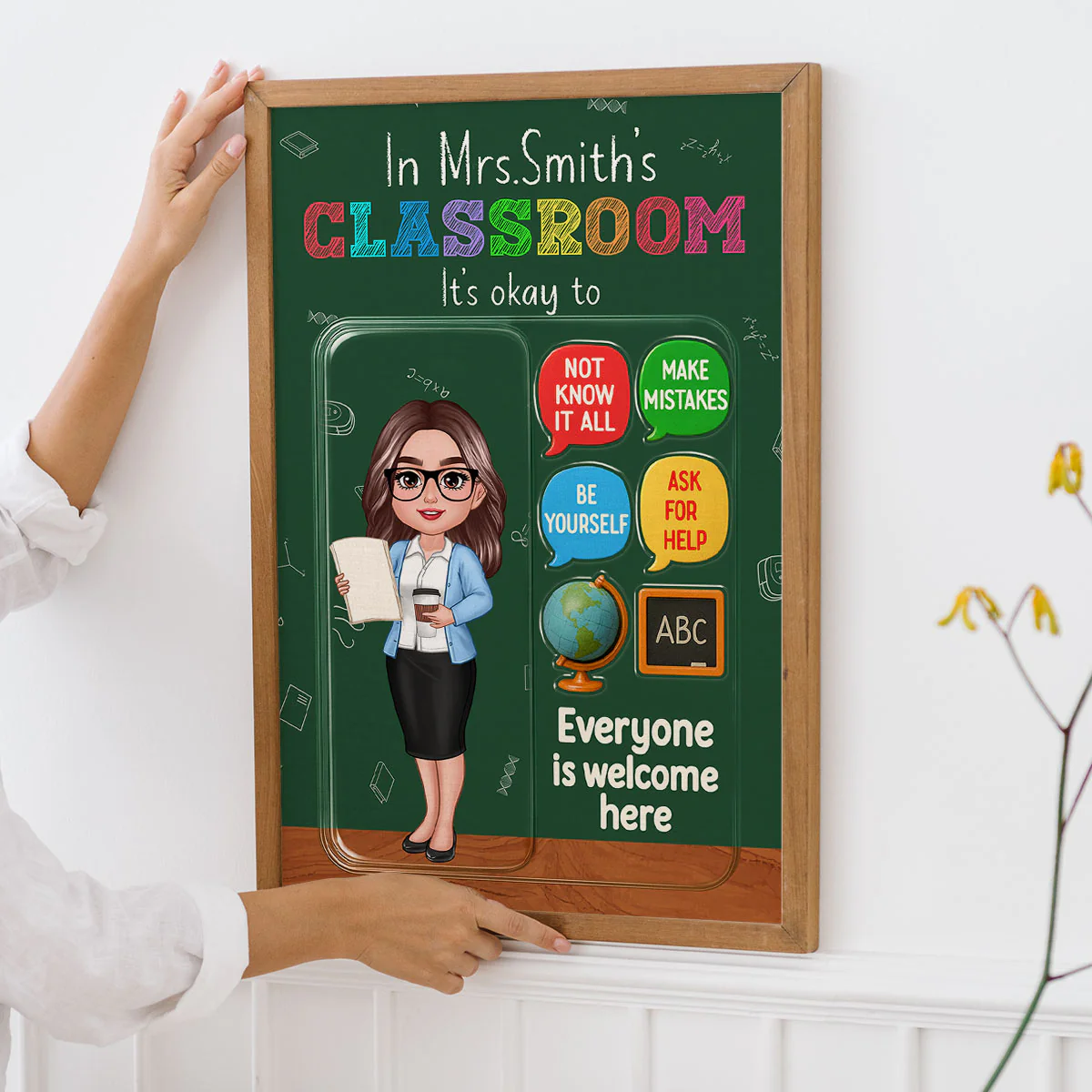 In Teacher Classroom 3D Effect Action Figure Personalized Poster, Back to School Gift for Teachers - Image 3