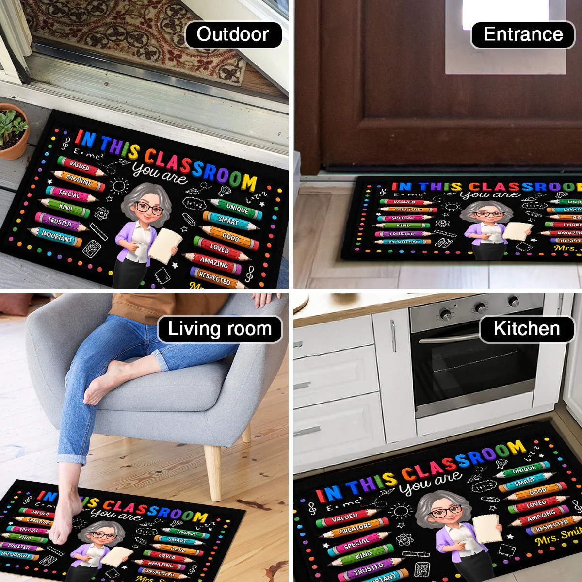 In This Class You're Better - Personalized Doormat - Back To School Gift For Teacher, Classroom Decors - Image 10
