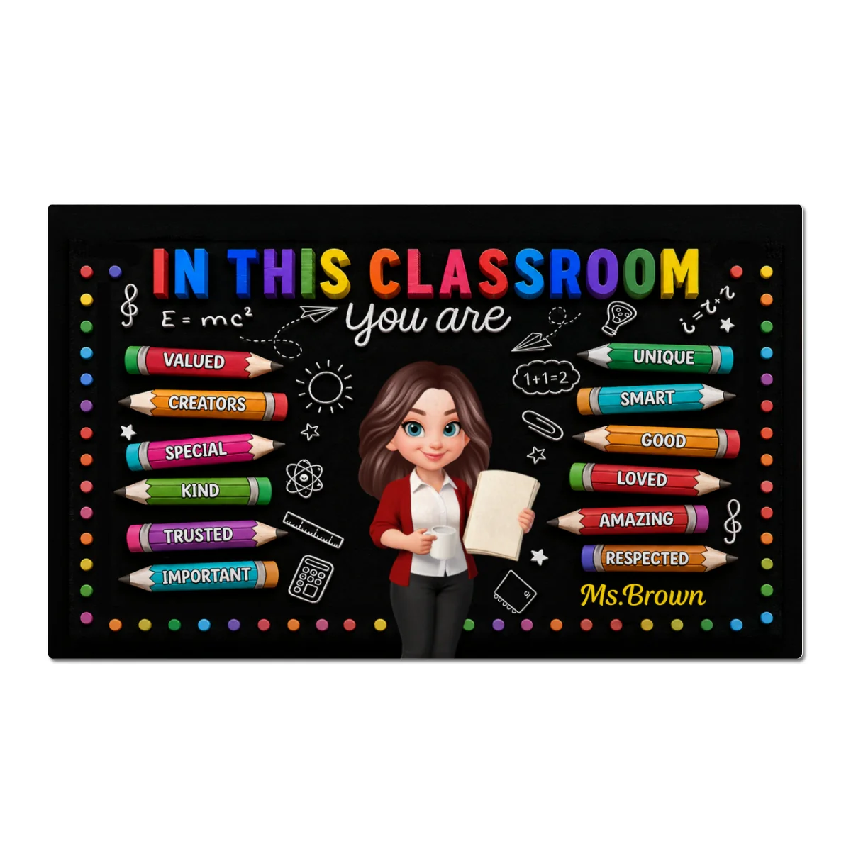 In This Class You're Better - Personalized Doormat - Back To School Gift For Teacher, Classroom Decors - Image 11