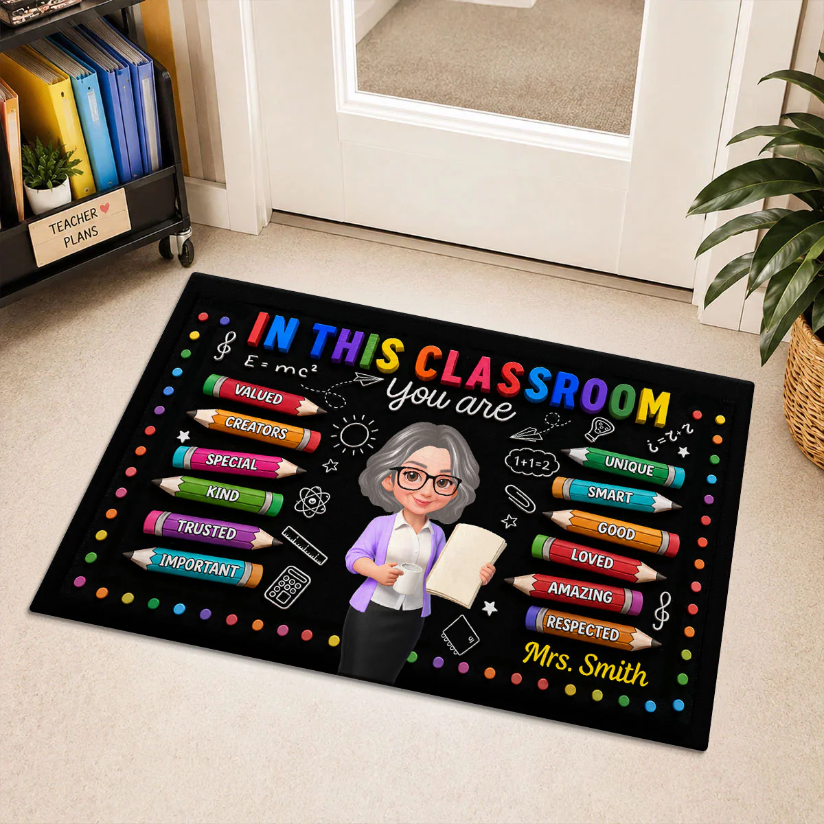 In This Class You're Better - Personalized Doormat - Back To School Gift For Teacher, Classroom Decors - Image 2