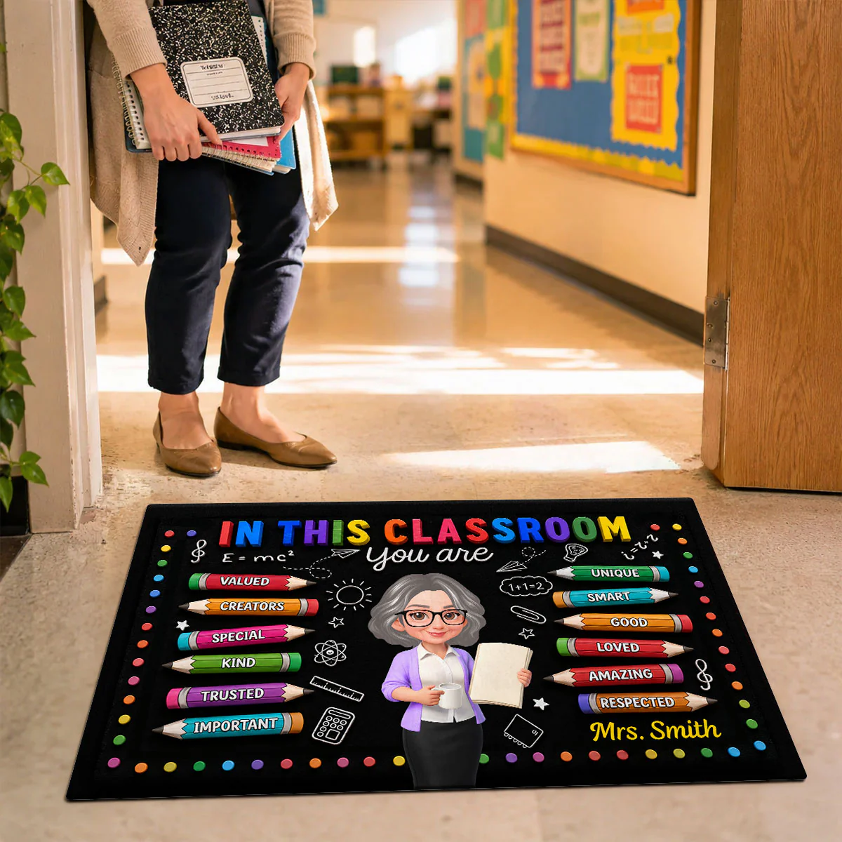 In This Class You're Better - Personalized Doormat - Back To School Gift For Teacher, Classroom Decors - Image 4