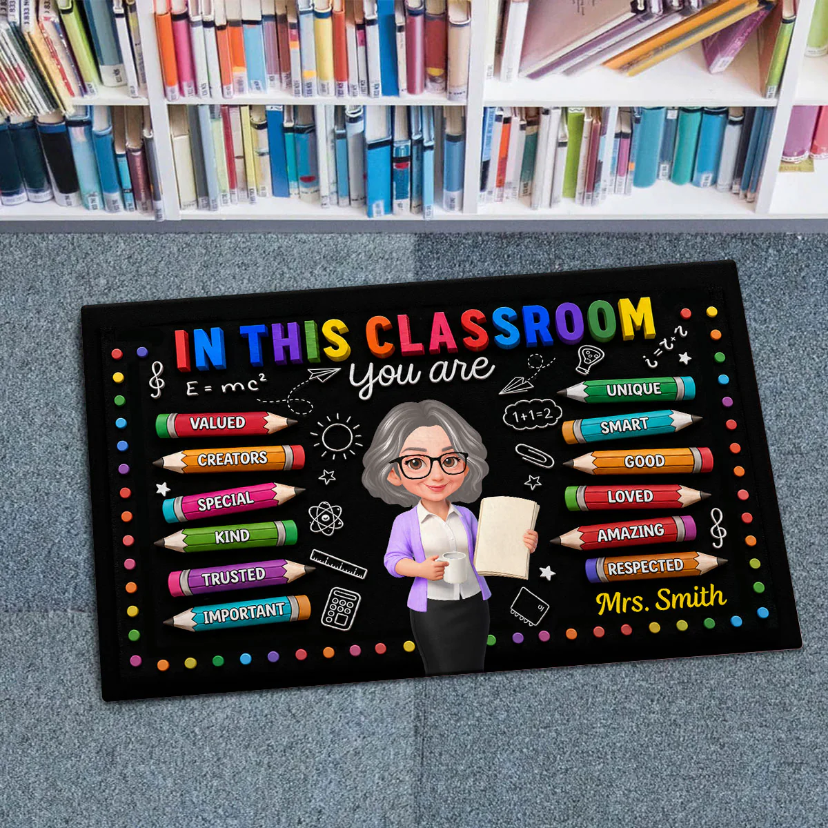 In This Class You're Better - Personalized Doormat - Back To School Gift For Teacher, Classroom Decors - Image 6