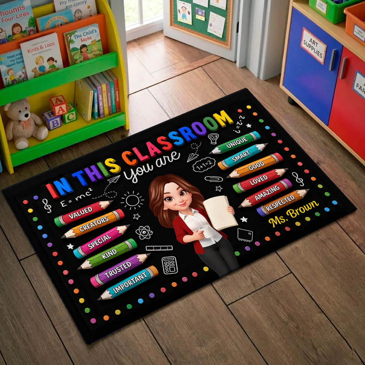 In This Class You're Better - Personalized Doormat - Back To School Gift For Teacher, Classroom Decors - Image 7