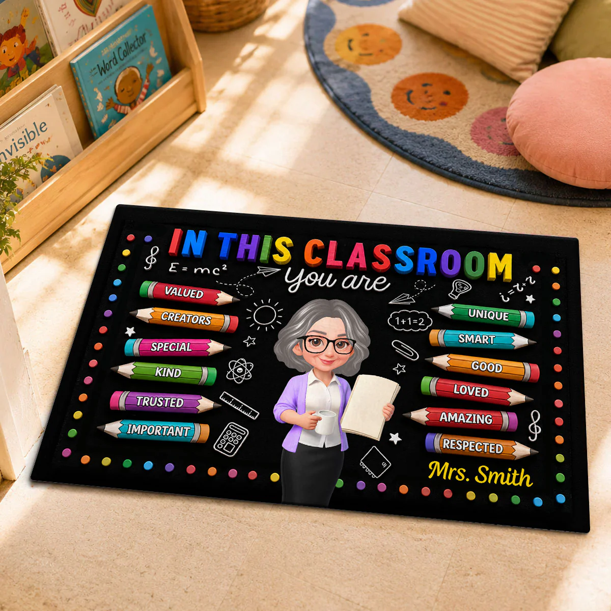 In This Class You're Better - Personalized Doormat - Back To School Gift For Teacher, Classroom Decors - Image 8