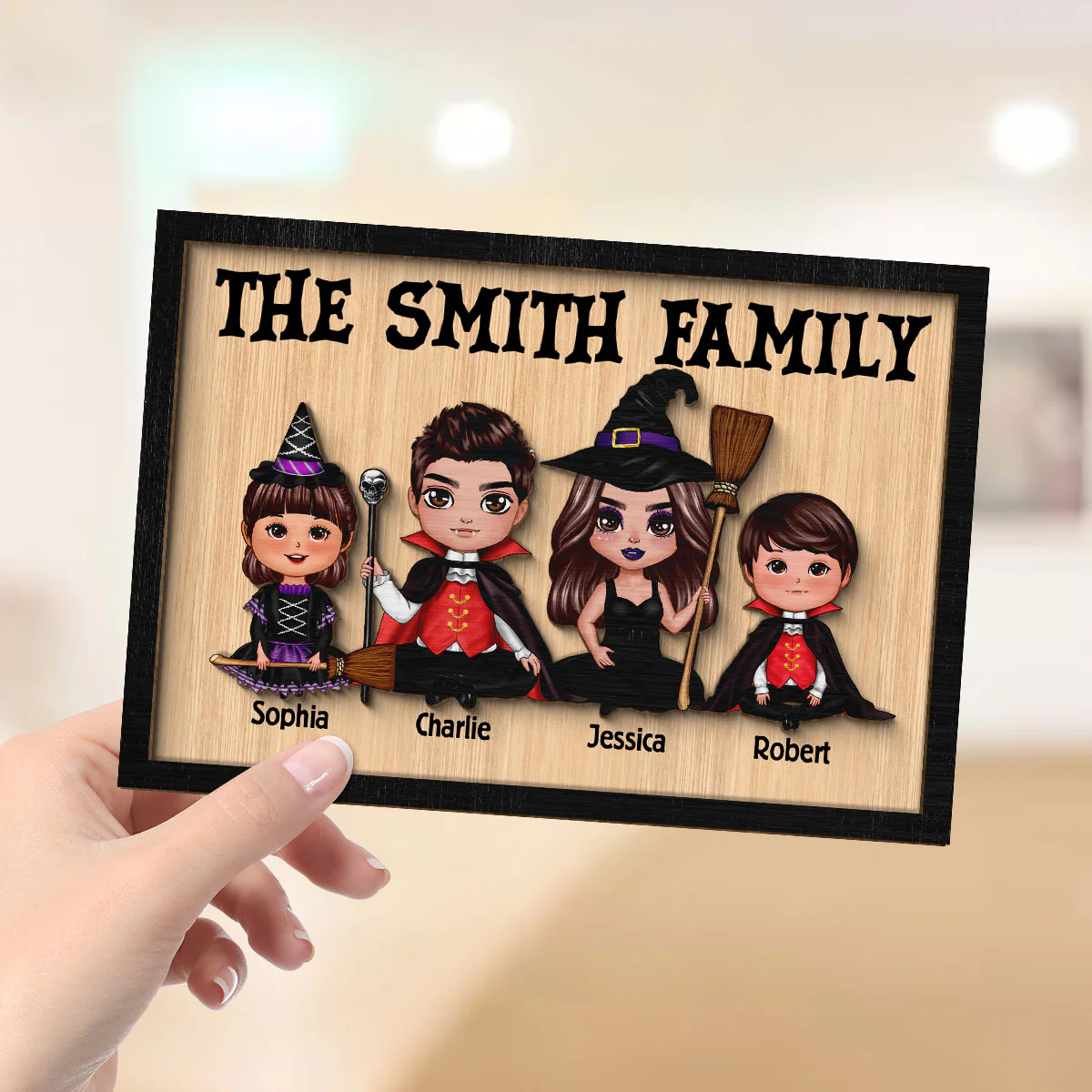 In This House Halloween Family Personalized 2-Layer Wooden Plaque, Halloween Decoration - Image 12
