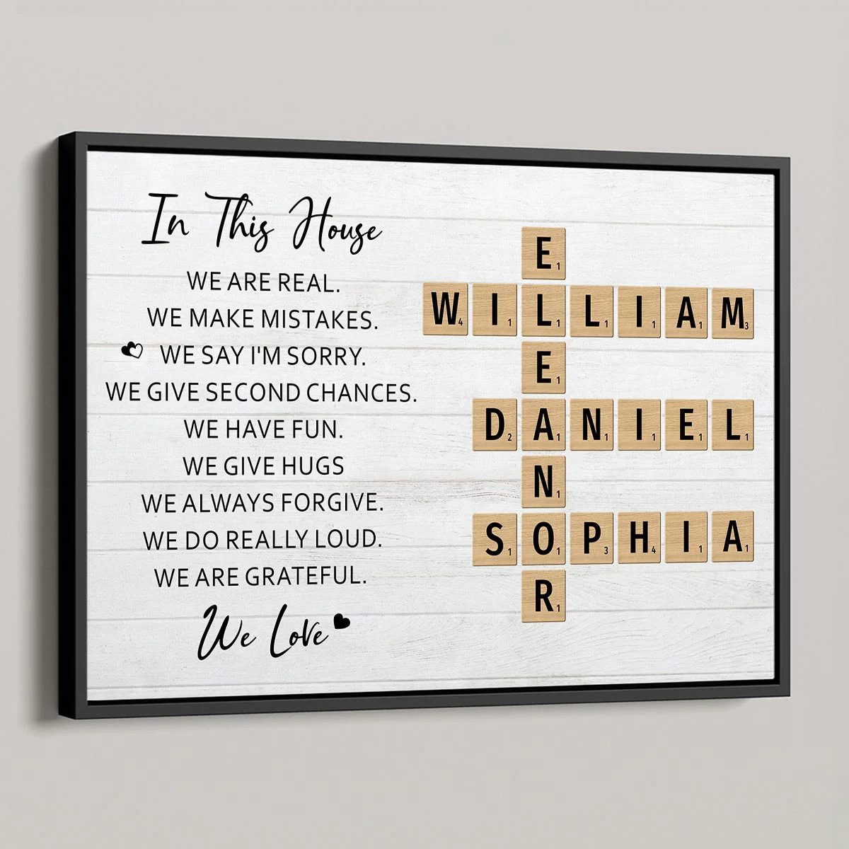 In This House We Love Crossword Puzzle Art Family Home Decor Personalized Poster - Image 13