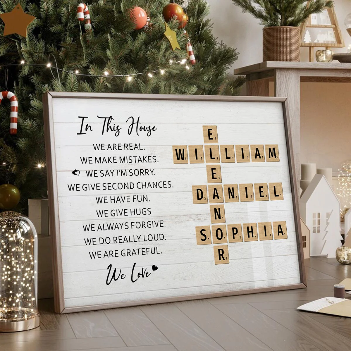 In This House We Love Crossword Puzzle Art Family Home Decor Personalized Poster - Image 14