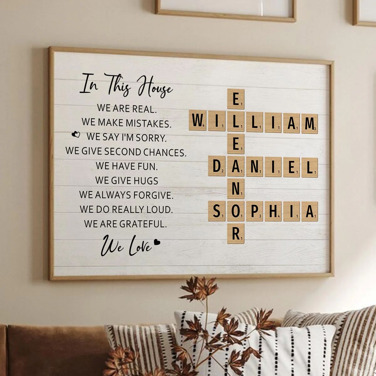 In This House We Love Crossword Puzzle Art Family Home Decor Personalized Poster - Image 15