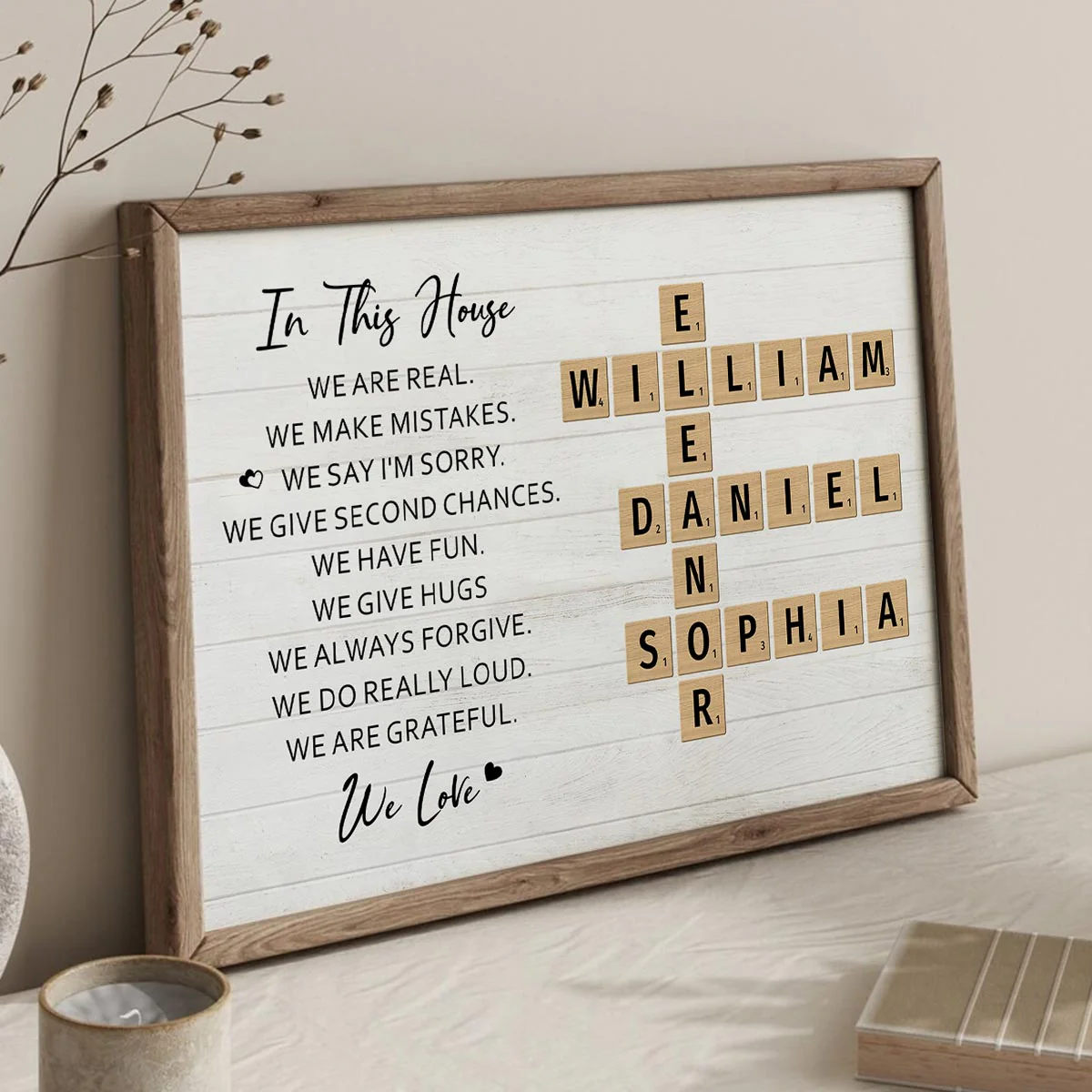 In This House We Love Crossword Puzzle Art Family Home Decor Personalized Poster - Image 16