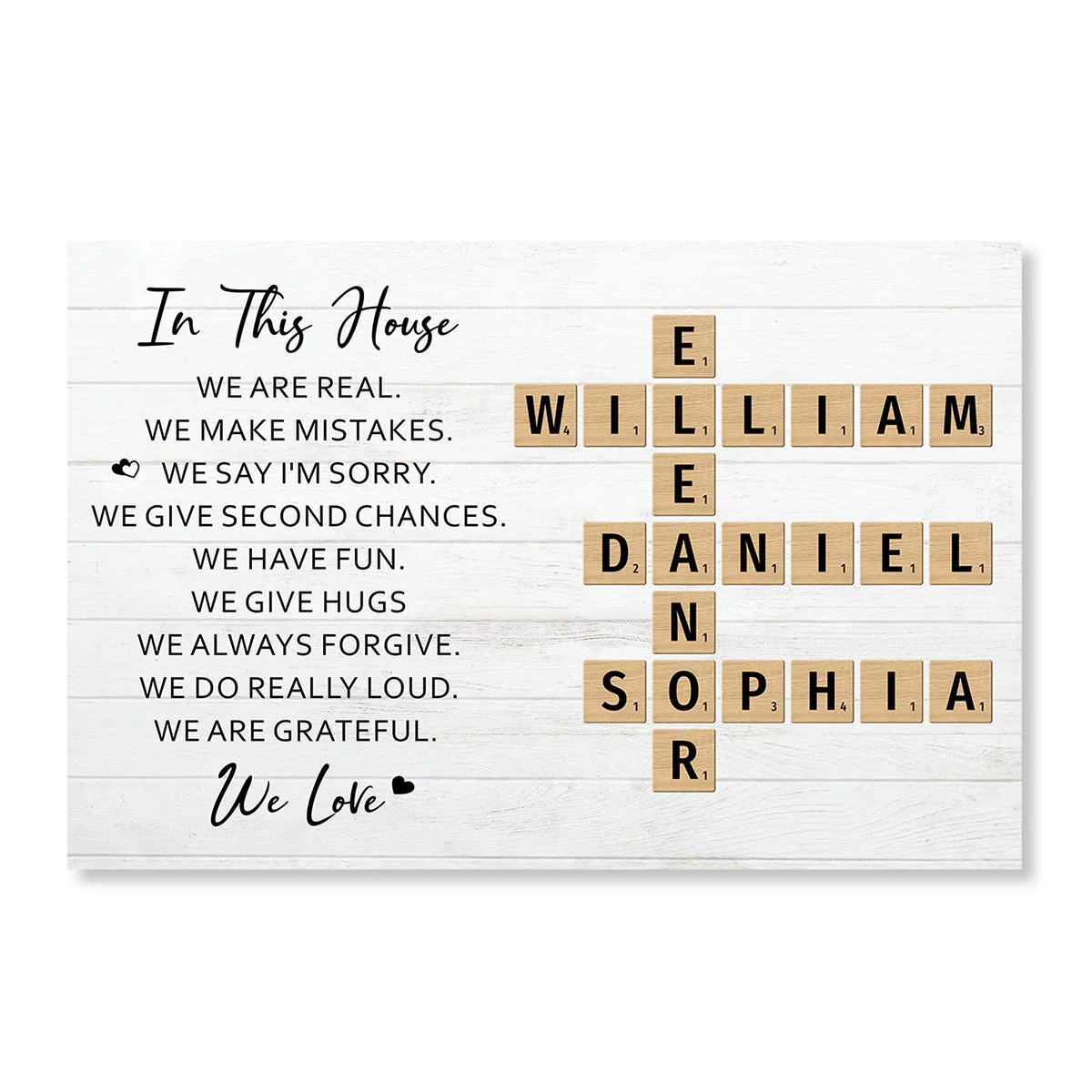 In This House We Love Crossword Puzzle Art Family Home Decor Personalized Poster - Image 2