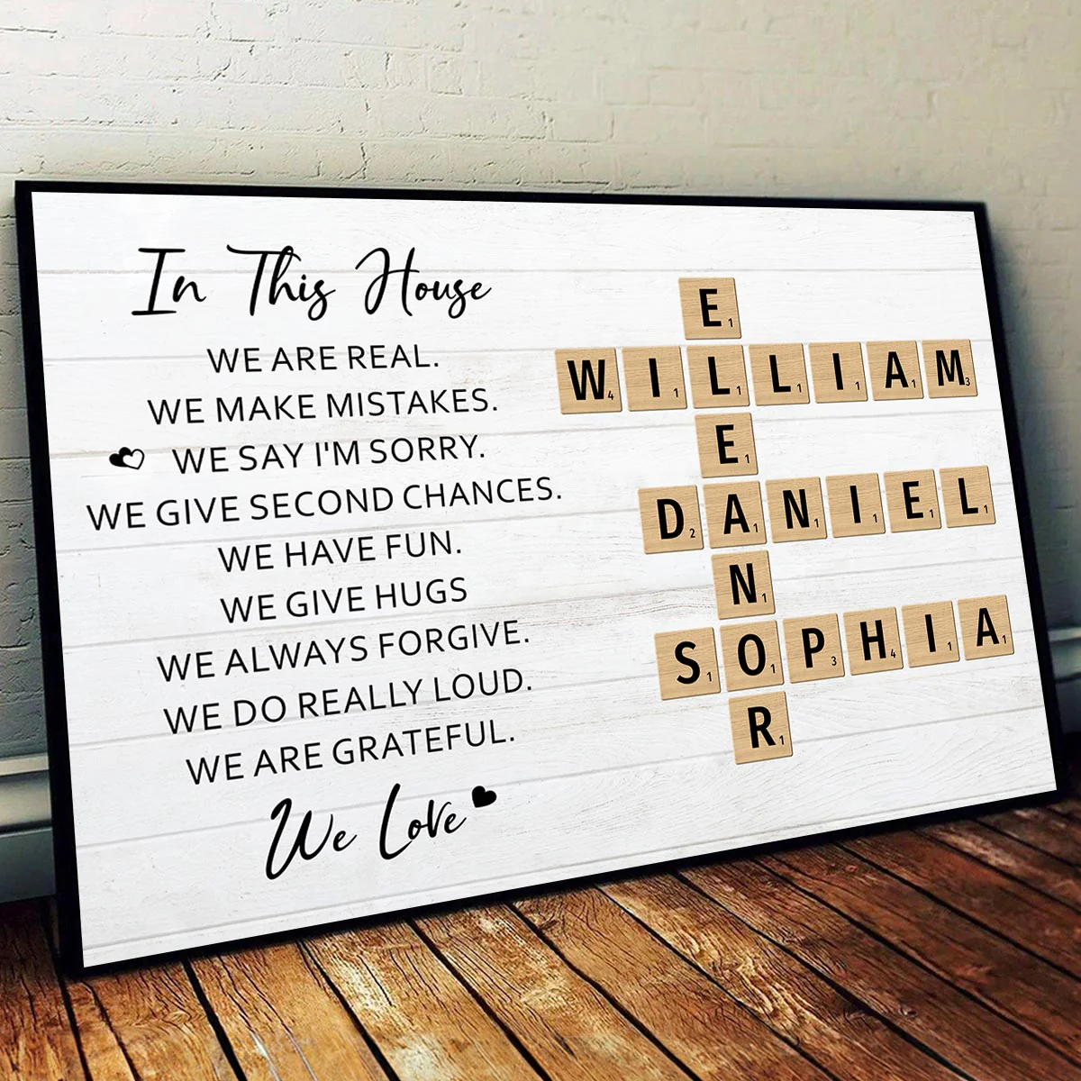 In This House We Love Crossword Puzzle Art Family Home Decor Personalized Poster - Image 4