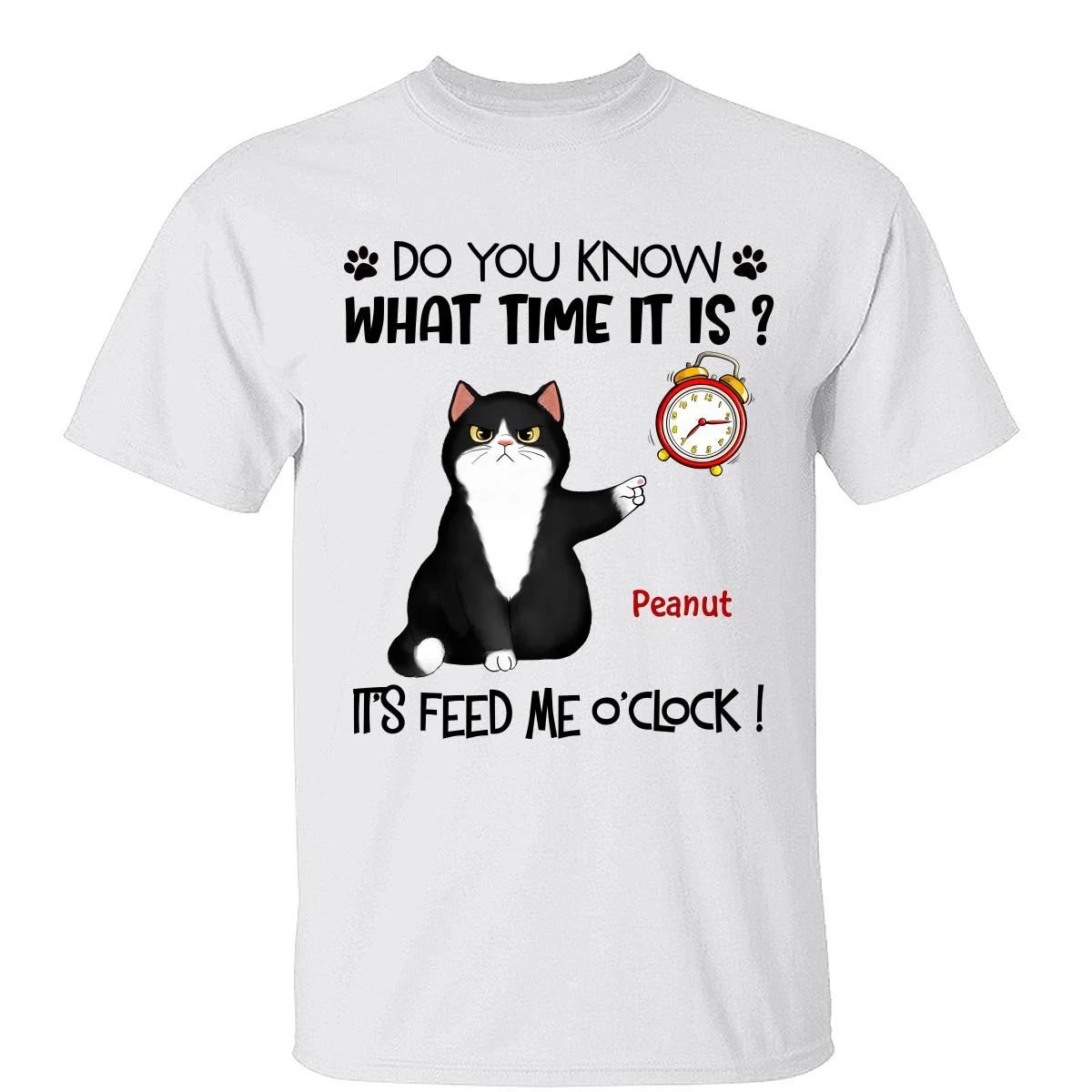It‘s Feed Me O’clock Grumpy Fluffy Cat Personalized Shirt