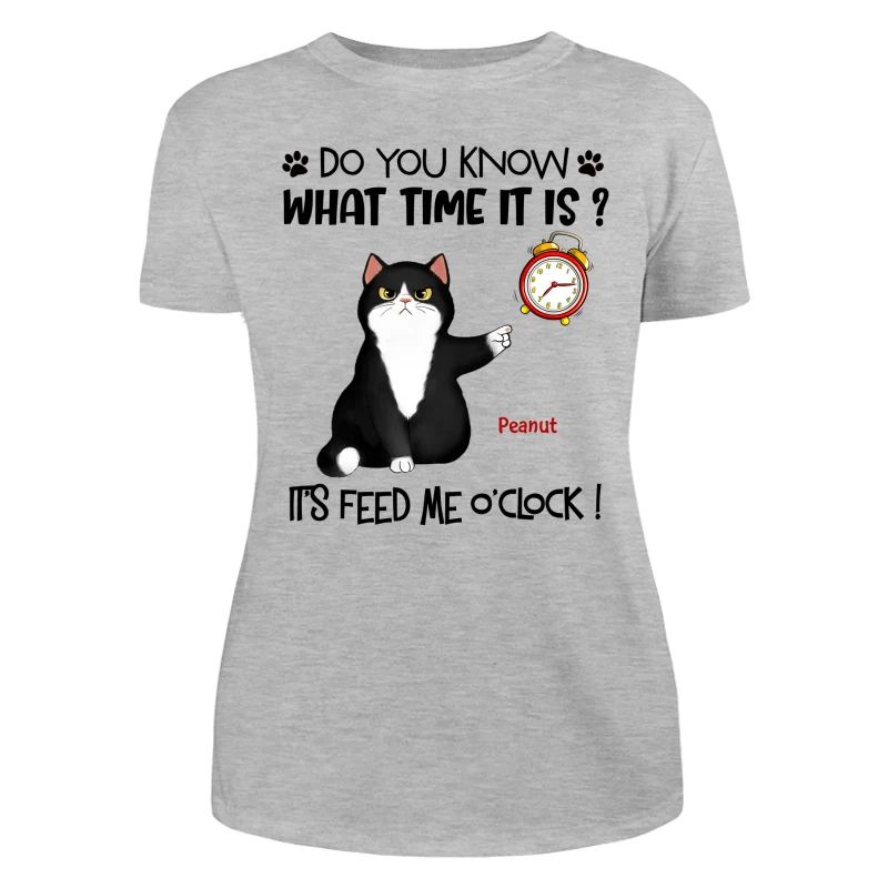 It‘s Feed Me O’clock Grumpy Fluffy Cat Personalized Shirt - Image 10