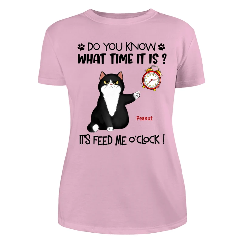 It‘s Feed Me O’clock Grumpy Fluffy Cat Personalized Shirt - Image 11