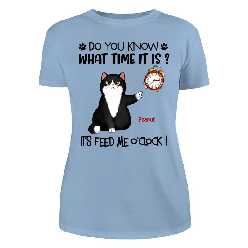 It‘s Feed Me O’clock Grumpy Fluffy Cat Personalized Shirt - Image 12
