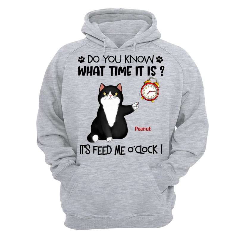 It‘s Feed Me O’clock Grumpy Fluffy Cat Personalized Shirt - Image 14
