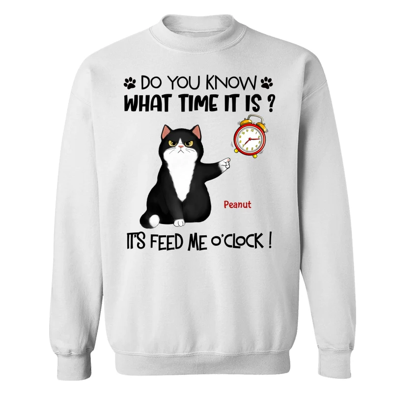 It‘s Feed Me O’clock Grumpy Fluffy Cat Personalized Shirt - Image 17