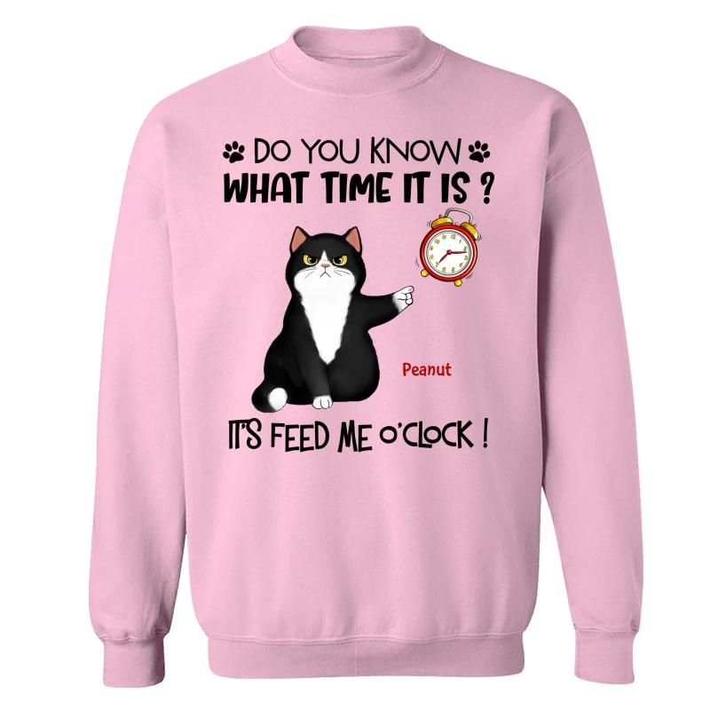 It‘s Feed Me O’clock Grumpy Fluffy Cat Personalized Shirt - Image 19