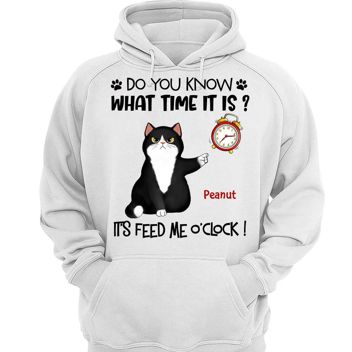 It‘s Feed Me O’clock Grumpy Fluffy Cat Personalized Shirt - Image 3