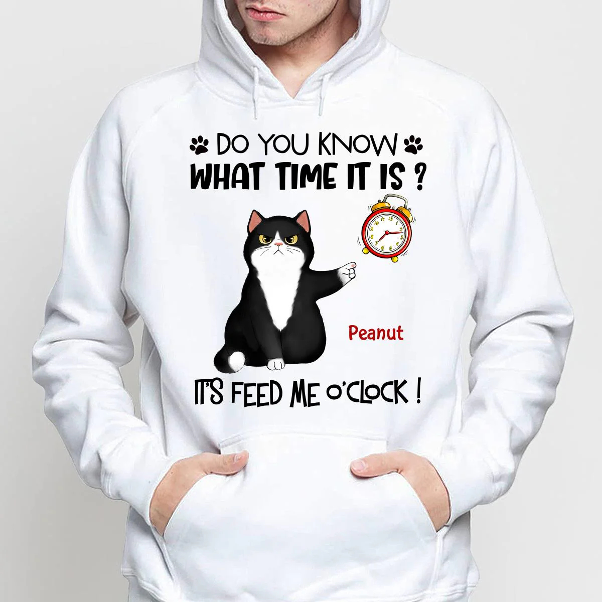 It‘s Feed Me O’clock Grumpy Fluffy Cat Personalized Shirt - Image 4