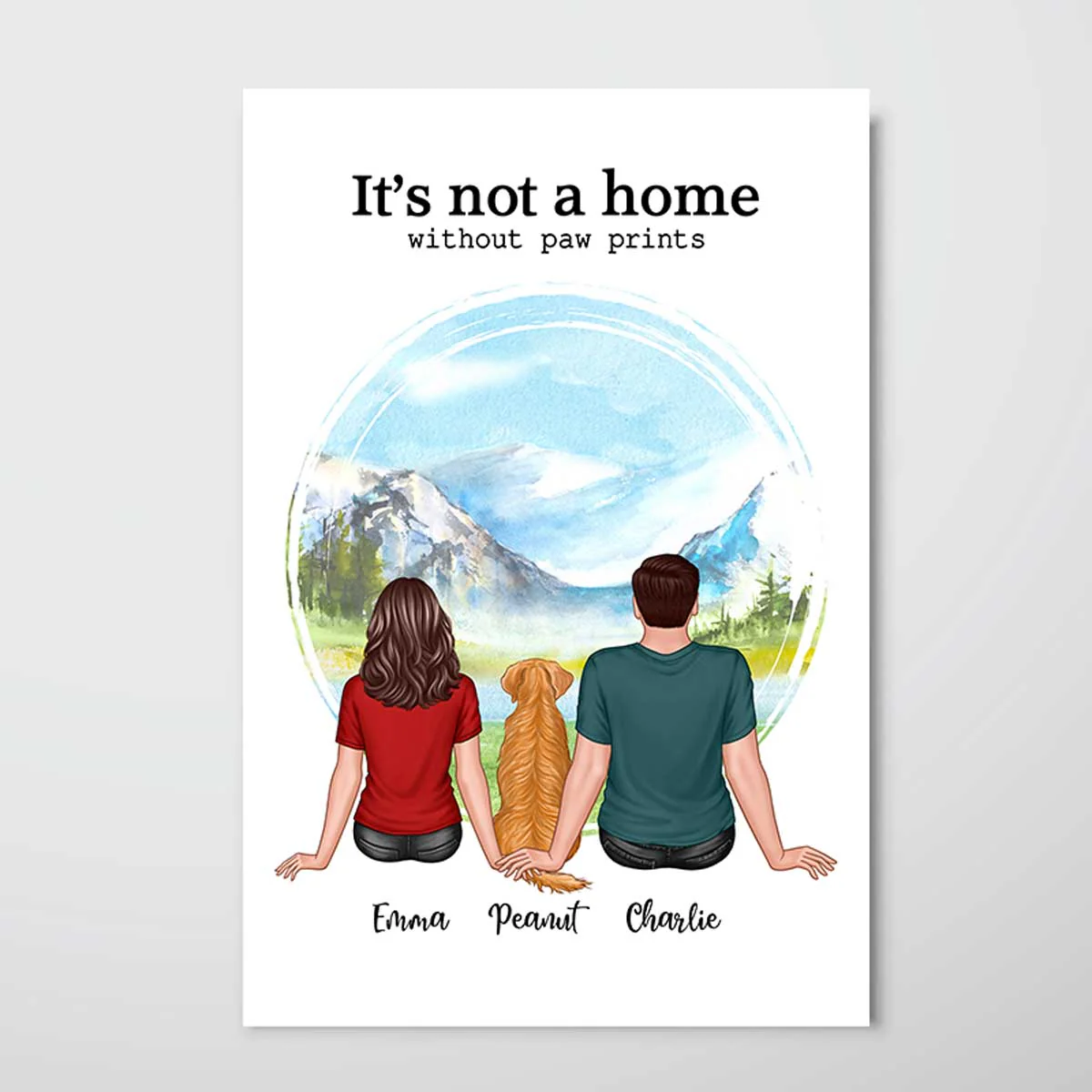 It‘s Not Home Without Paw Prints Gift For Dog Lover Cat Lover Personalized Vertical Poster