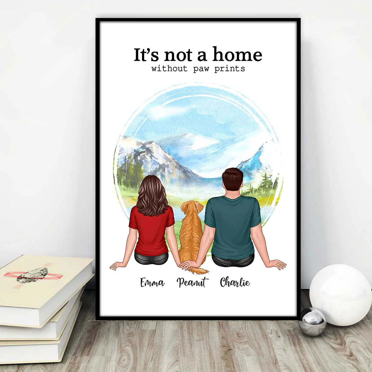 It‘s Not Home Without Paw Prints Gift For Dog Lover Cat Lover Personalized Vertical Poster - Image 3