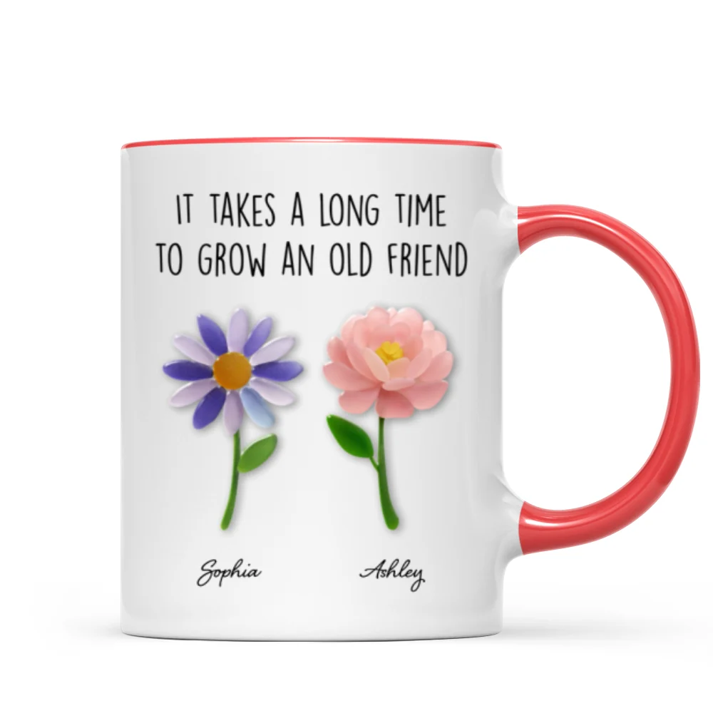 It Takes a Long Time to Grow an Old Friend, Custom Birth Month Flower - Personalized Mug - Christmas Gift for Best Friends - Image 10