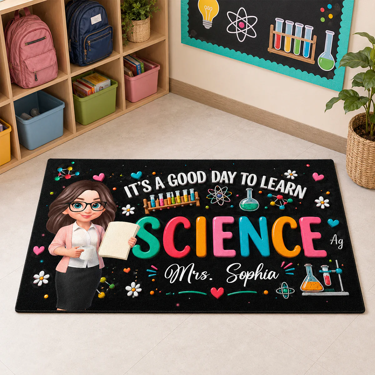 It's A Good Day To Learn Science - Personalized Doormat - Back To School Gift For Teacher, Classroom Decor - Image 2