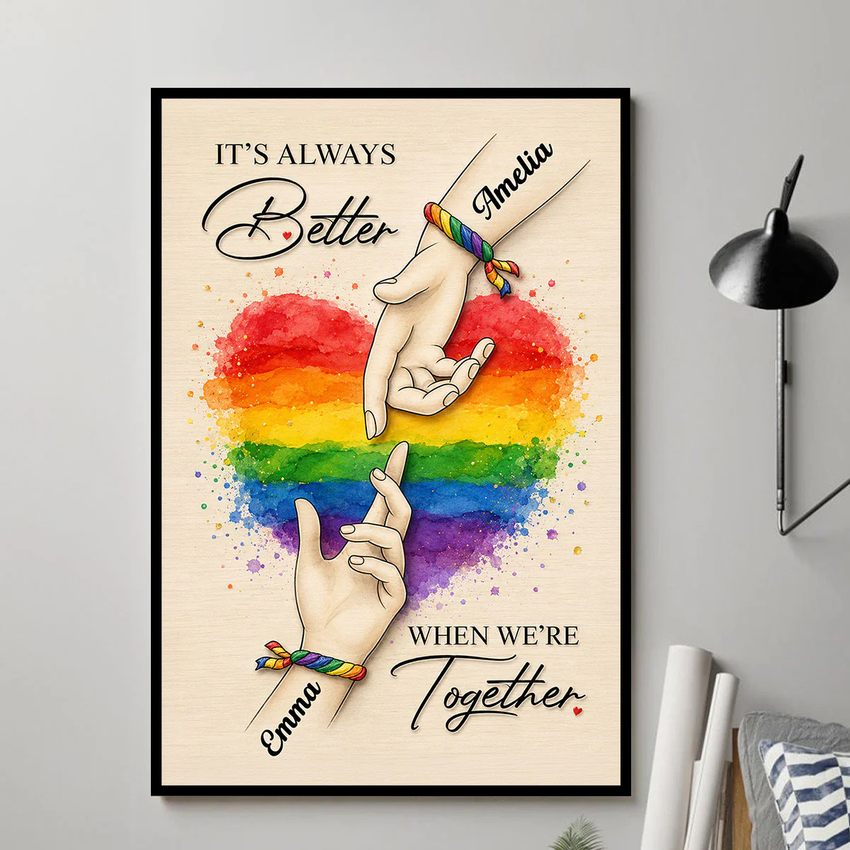 It's Always Better When We're Together - Personalized Poster - Gift For Couple, Happy Pride Month - Image 6
