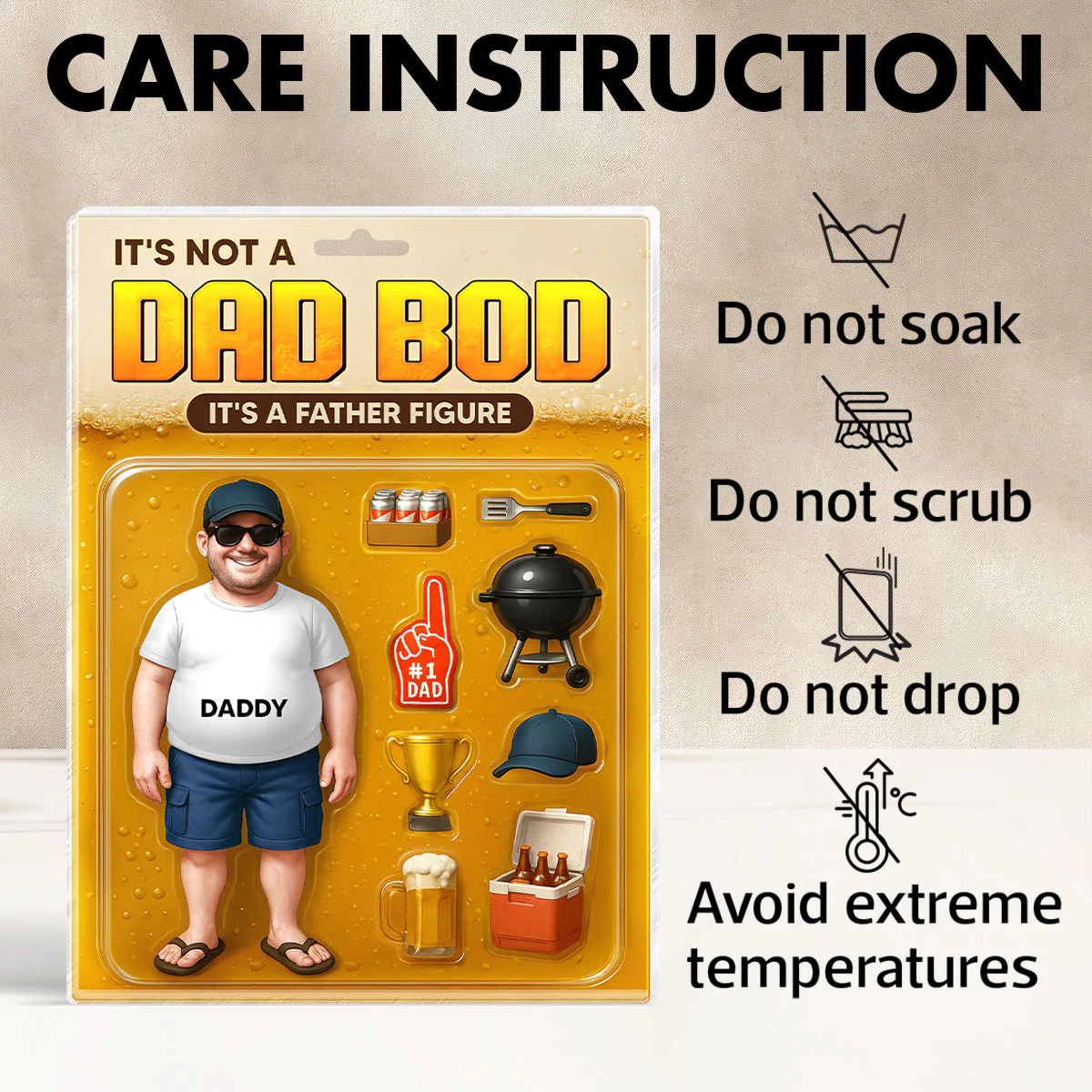 It's Not A Dad Bod, Father Figure Personalized Acrylic Block Plaque, Funny  gift - Image 9