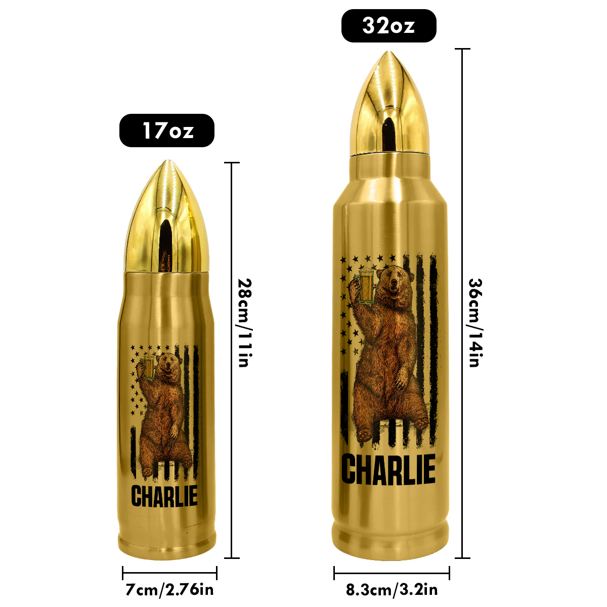 It‘s Not A Dad Bod It’s Father Figure Bear Flag Funny Gift For Husband Dad Personalized Bullet Tumbler - Image 6