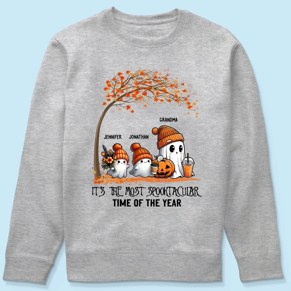 It's The Most Spooktacular Time Of The Year Grandma Spooky Ghost Personalized Shirt, Fall Halloween Sweater - Image 8