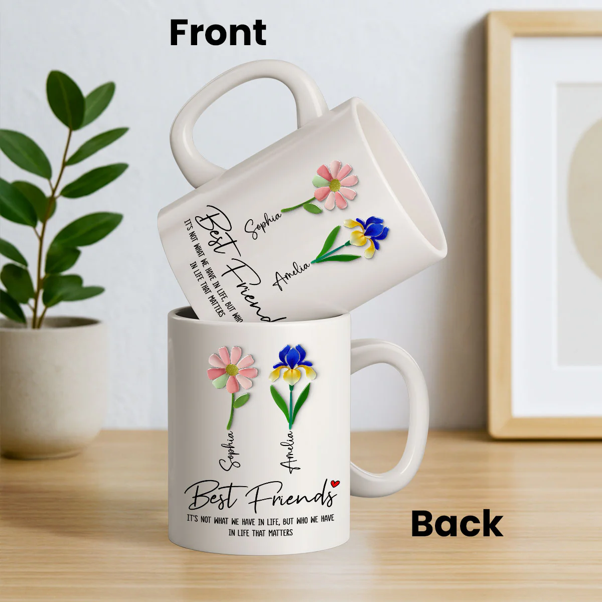 It's Who We Have in Life that Matters, Custom Birth Month Flower - Personalized Mug - Christmas Gift for Best Friends - Image 7