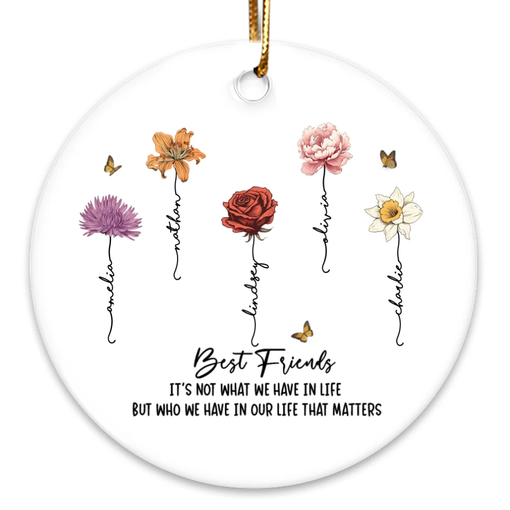 It's Who We Have In Life That Matters Personalized Ceramic Ornament, Best Friend Friendship Birth Month Christmas Gift, Birthday Gift - Image 7